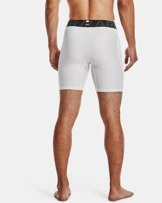 Men's HeatGear® Armour Compression Shorts, White, pdpMainDesktop image number 1